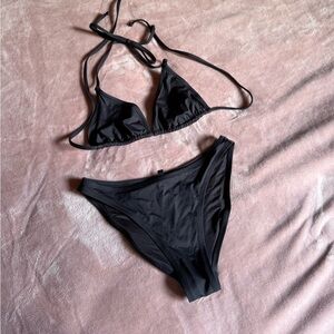 Skims Black Triangle Bikini Set